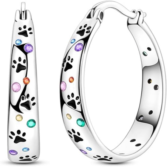 925 Sterling Silver Hoop Earrings for Women Hypoallergenic Lightweight Simple Huggie Hoop Earrings Twisted Hoop Earrings Colorful Cubic Zirconia Hoop Earrings Rainbow Hoop Earrings