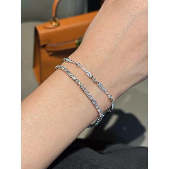 PT950 Lab Grown Diamond Simple Bracelet Center Stone: D: 1.221ct/80 Total Weight: 7.86g