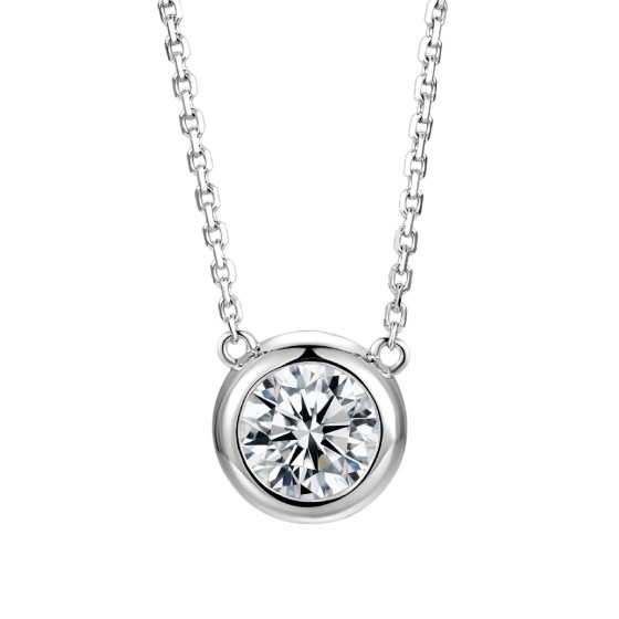 18K Gold Bubble Women's Necklace, Inlaid with 1ct Lab Grown Diamond